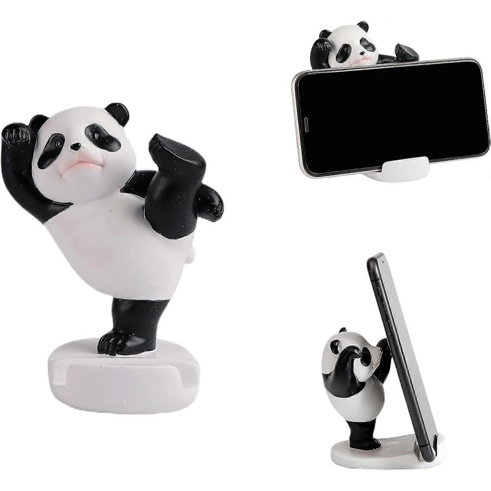 (As Show, One Size) ,Adjustable Compatible With Smartphones And Tablets,Cute Panda Smartphone Stand,Kawaii Room Decor Aesthetic (Black) Black 4632131072203