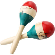 (As show, One size) Maracas Large Colorful Wood Rumba Shakers Rattle Hand Percussion of Sand of the Hammer Great Musical Instrument with Salsa Rhythm For Party,Games