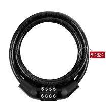 (As show, One size) Bike Lock 4 Digit Password Prevent Theft Steel Cable Lock Bikes Accessories