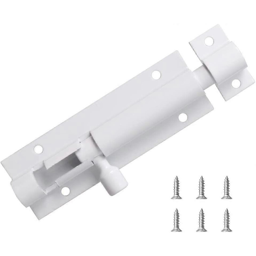 1Pcs 3 In Bolts Security Slide Latch Lock Barrel Bolt Strong Aluminum Alloy - With Screws (White) 9122581663823