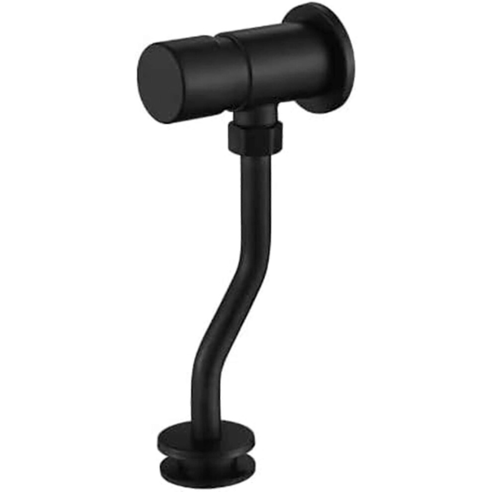 Toilet Urinal Flush Valve, Wall Mounted Push Button Stainless Steel Bathroom Toilet Urinal Flush Valve, Manual Delay Auto Close Matte Black