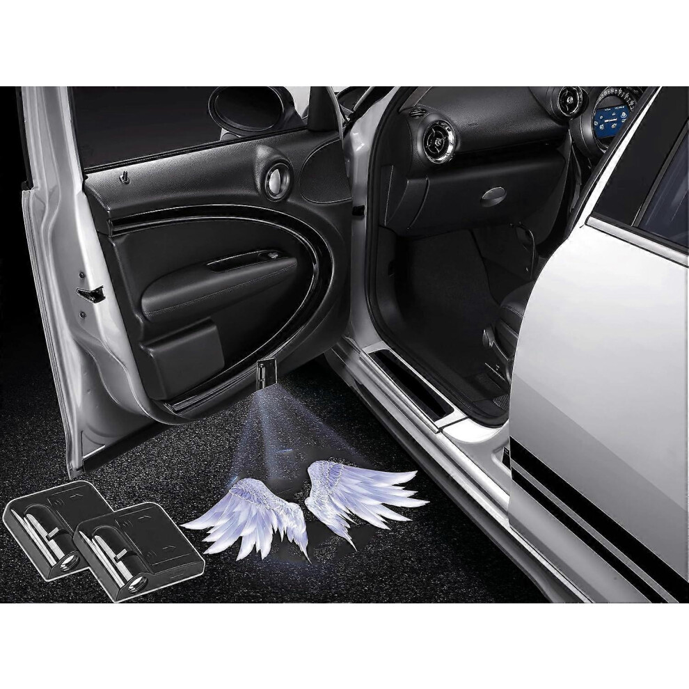 (As Show, One Size) 2 Pcs Led Car Door Welcome For Angel Wings Logo Symbol Projector S Ghost Shadow Light 4632131002354