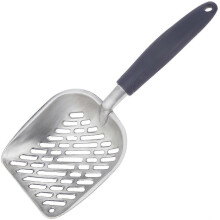(As show, One size) Jumbo Cat Litter Scoop, All Metal End-To-End With Solid Core, Sifter With Deep Shovel