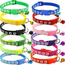 (As show, One size) Pets Reflective Cat Pet Collar With Bell And Safety Buckle12 Pcs- Adjustable 20-30 Cm Strong And Safe, Nylon