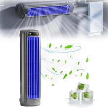 (Grey) Cooling Ace Portable Air Conditioner – 3 Speeds, Rechargeable, Bladeless Cooling for Home & Office