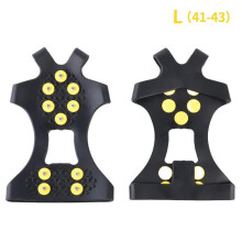(L(40-45), 1 pair) 10-Stud Ice Cleats  Snow Shoe Spikes Grips Anti-Slip for Shoes Boots Hot