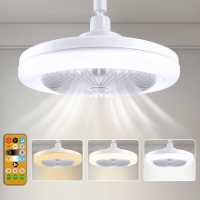 Deckenventilator mit Beleuchtung und Fernbedienung, Deckenleuchte mit Ventilator, 3-farbig dimmbar, 3 Geschwindigkeiten, leiser Deckenventil