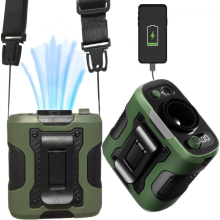 2025 Clip-On-Hüftventilator, tragbarer Gürtelventilator mit 100 Geschwindigkeiten, freihändiger Kühlventilator mit LED-Licht für Camping