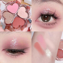 (A) Clover Eyeshadow Palette Highlight Four-color Dreamy Eye Makeup Fine Pearlescent Eye Shadow Eye Shadow All In One Palette Blush