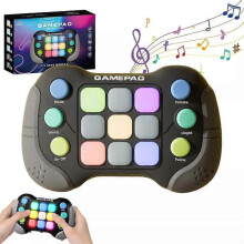 (Grey black background) Fast Press Push Game Fidget Toys, Upgrade Flashing Handheld Light Up Fidget Toys