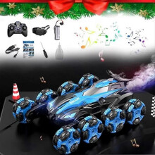 (blue) Turbo Twist Rc Car, Turbo Twist Gesture Rc Car with Light & Music 360 Flips