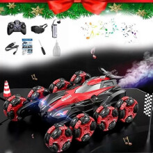 (red) Turbo Twist Rc Car, Turbo Twist Gesture Rc Car with Light & Music 360 Flips