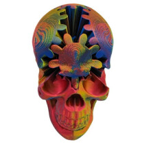 (Red yellow blue) Gear Skull Ball,GearSphere -The Steampunk Whirling Wonder Fidget,3D Skull