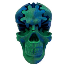 (Blue green) Gear Skull Ball,GearSphere -The Steampunk Whirling Wonder Fidget,3D Skull