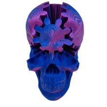 (Blue and Red) Gear Skull Ball,GearSphere -The Steampunk Whirling Wonder Fidget,3D Skull
