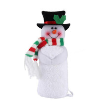 (snowman) 1pc Soft Cotton Towels Merry Christmas Santa Claus Hand Towels Absorbent Hand