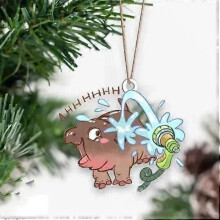(f) Moo Deng Home Furnishing Decoration Charm,Moo Deng Hippo,Moo Deng Toy