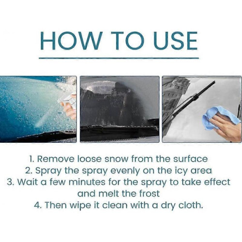 Fast-Acting Ice Melting Spray for Windshields, De Icer for Car Windshield 2