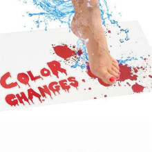 (white) Horrible Floor Mat - Halloween Bloody Bath Mat Color changing Carpet Bewitch New