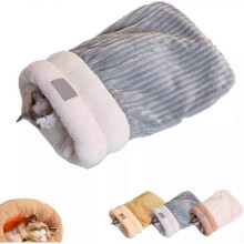 (M gray blue) Cat Winter Sleeping Bag, 2024 Best Cat Sleeping Bag for Indoor Cats, Soft Plush