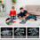 (blue) LED Transforming Dinosaur Helicopter Toy,Automatic Transform Cars With Music 5