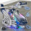 (blue) LED Transforming Dinosaur Helicopter Toy,Automatic Transform Cars With Music 3