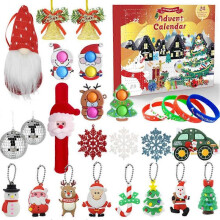 (A) Christmas Countdown Pendant 1 Set Christmas Gift For Children Snowman Deer Small
