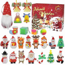 (D) Christmas Countdown Pendant 1 Set Christmas Gift For Children Snowman Deer Small