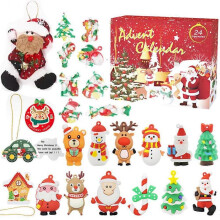 (B) Christmas Countdown Pendant 1 Set Christmas Gift For Children Snowman Deer Small
