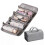 (Retro Grey) Leather 4 in 1 Roll Up Large Capacity Compact Waterproof Foldable Cosmetic Bag 1