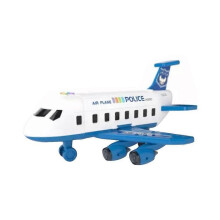 (Blue with battery) Kiddycorner Megaplane, Transportation Airplane Car Toy Set with Music and Light