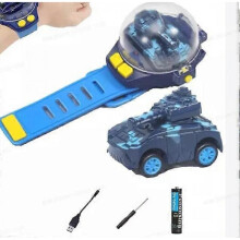 (Alloy Tank Blue) Watch Remote Control Car Toy, 2025 New Remote Control Watch Car for Kids