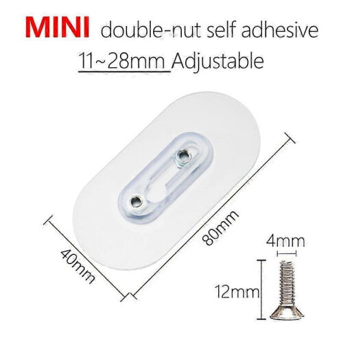 (12mm Nut) Double Hook Installation Hook Nail Wall Nail-free Screw Paste Sticky Wall Hook Household
