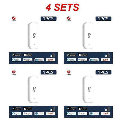(4pcs) Wifi 3.0 Temperature And Humidity Sensor Indoor Smart Hygrometer Thermometer Supports