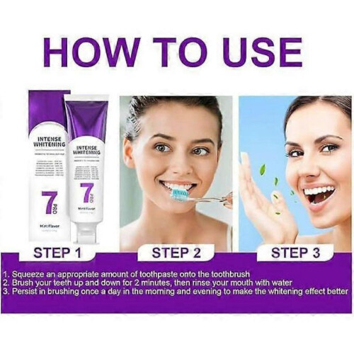 (2pcs) 1/2/3x 7-Pro Intensive Toothpaste,Upgrade Natural Whitening Mint for Deep Stain Remover 2