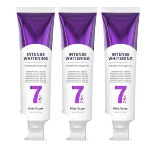 (3pcs) 1/2/3x 7-Pro Intensive Toothpaste,Upgrade Natural Whitening Mint for Deep Stain Remover