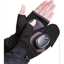(Black heating gloves) Smart Thermostatic Heated Fingerless Gloves Portable Heating with DigitalDisplay