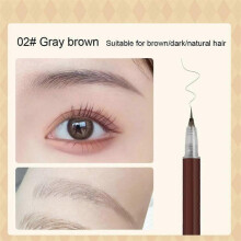 (Grey brown) Waterproof Liquid Eyebrow Easy To Color Sweat-proof Eyebrow Pen 0.01MM Ultra Thin Head Eyebrow Pen 1ml