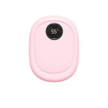 (Pink adapter) Smart Thermostatic Heated Fingerless Gloves Portable Heating with DigitalDisplay