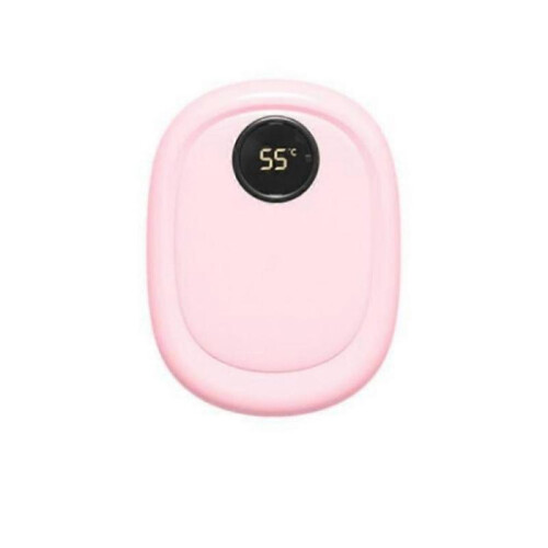 (Pink adapter) Smart Thermostatic Heated Fingerless Gloves Portable Heating with DigitalDisplay