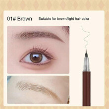 (Brown) Waterproof Liquid Eyebrow Easy To Color Sweat-proof Eyebrow Pen 0.01MM Ultra Thin Head Eyebrow Pen 1ml