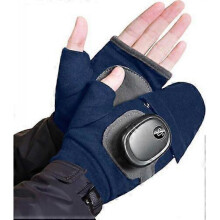 (Blue heating gloves) Smart Thermostatic Heated Fingerless Gloves Portable Heating with DigitalDisplay