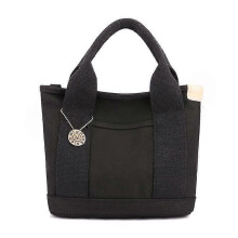 (black) Gilmore Glee Everyday Tote Bag, Multiple Pockets Large Capacity Canvas Handbag