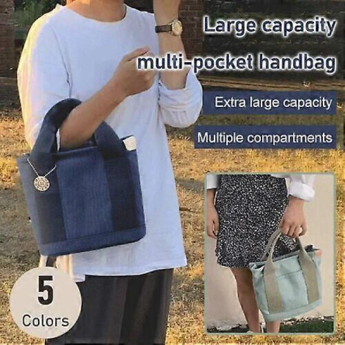 (black) Gilmore Glee Everyday Tote Bag, Multiple Pockets Large Capacity Canvas Handbag 2