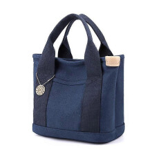(blue) Gilmore Glee Everyday Tote Bag, Multiple Pockets Large Capacity Canvas Handbag