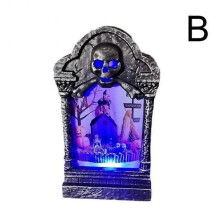 (B) Halloween Light Up Tombstone Horror LED Game Props Outdoor Garden Party Decor 2024 New
