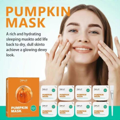 (mummy) Pumpkin Mas - 8 SheetsPumpkin Moisturizing Mask,Deep Hydration Mask,Firming Skin 2