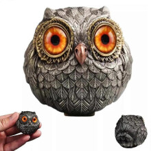 (red) Lucky Owl Guardian-The Wise Watcher,Retro Owl Decor Figurines Shelf Decor