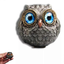 (blue) Lucky Owl Guardian-The Wise Watcher,Retro Owl Decor Figurines Shelf Decor