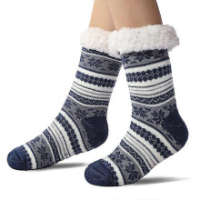 (Tibetan blue) Ultra-thick Cashmere Slipper Home Socks, 2025 New Slipper Socks with Grips